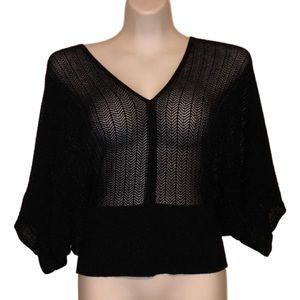 Jennifer Lopez Metallic Black 3/4 Sleeves Top